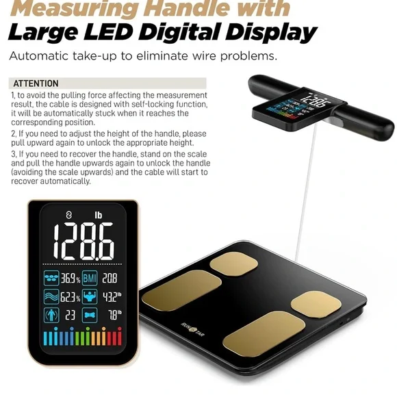 ⭐️6lbs Smart Scale for Body Weight & Fat Percentage,8 Electrodes High Precision - Picture 2 of 10